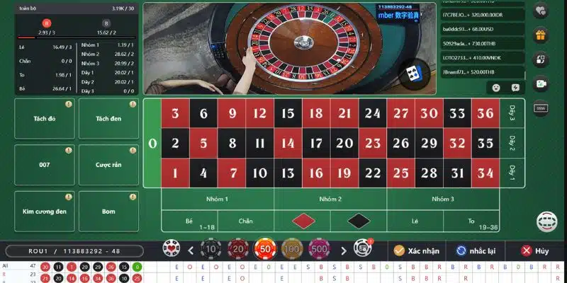 Bàn cò quay Roulette bắt mắt luôn thu hút hội viên tại KU Casino.